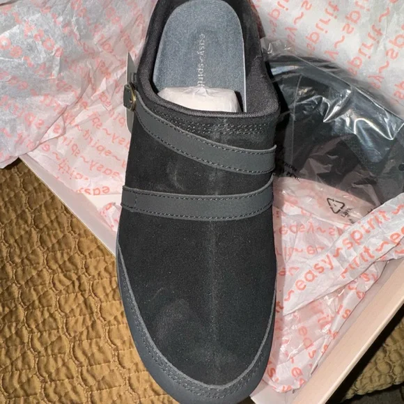 NWT Easy Spirit “Equinox” Black Suede Mules Size 11M - Picture 2 of 7